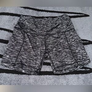 Women's Athletic Heathered Black and Gray Shorts
